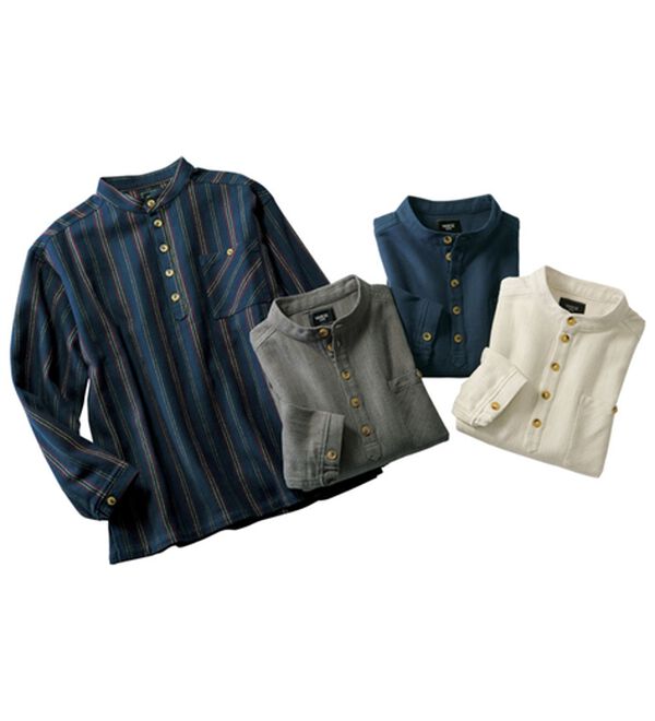 「ざっくり木綿のふんわり起毛シャツ（メンズシャツ）」｜詳細画像