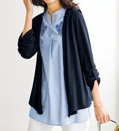 BELLUNA（ベルーナ）の「刺しゅう使いトッパーフェイクチュニック（チュニック）」