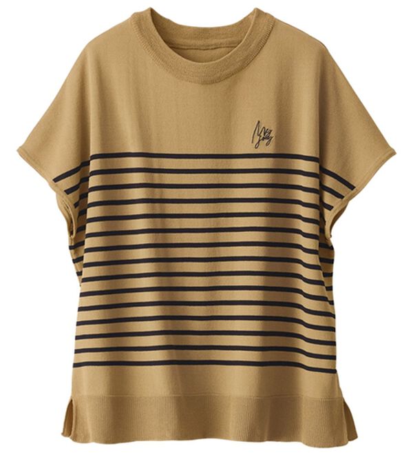 BELLUNA（ベルーナ）の「【快適Ｌａｂ．】シャリ冷！洗える多機能フレンチ袖ニットＴシャツ（ニット・セーター）」｜詳細画像