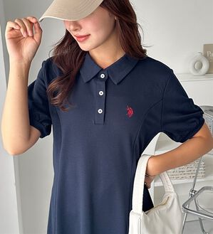 GeeRA（ジーラ）の「【Ｕ．Ｓ．ＰＯＬＯＡＳＳＮ】ポロ衿ワンピ―ス（その他ワンピース）」｜ネイビー