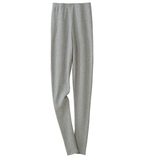 LAVIENNE（ラヴィエンヌ）の「【医師オススメ】綿１００％吸湿発熱あったかインナー　１０分丈レギンス（肌着・インナーウェア）」｜杢グレー