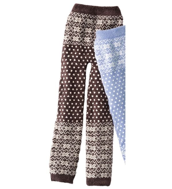 「もこもこ暖かニットレギンス（肌着・インナーウェア）」｜ブラウン