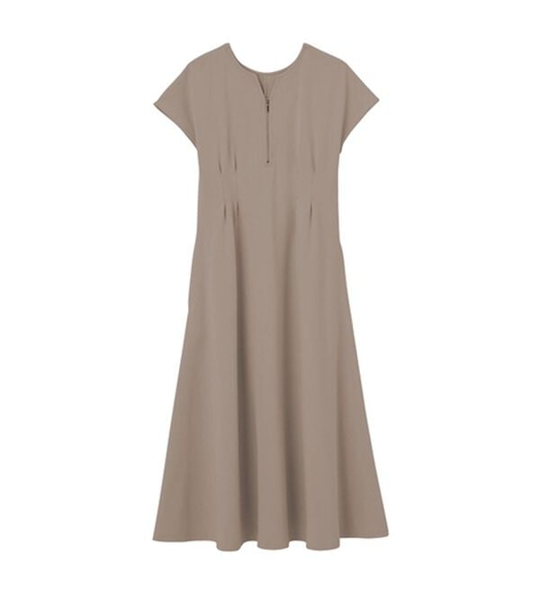 GeeRA（ジーラ）の「前後2WAYハーフジップフレンチ袖ワンピース（カットソーワンピース）」｜詳細画像