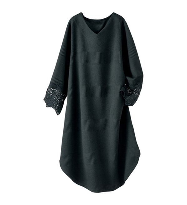 BELLUNA（ベルーナ）の「【２枚組】袖レースジャカードチュニック（チュニック）」｜詳細画像