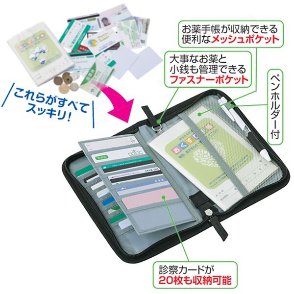 「花柄のお薬手帳ケース（財布・パスケース）」｜詳細画像