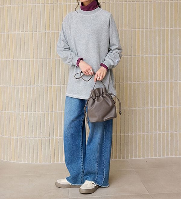 BELLUNA（ベルーナ）の「【選べる衿】肌に優しい綿１００％暖か発熱素材プルオーバー＜ベルホット　コットン＞（カットソー）」｜詳細画像