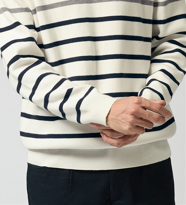 REMEN'S（リメンズ）の「【洗える】やわらかタッチボーダークルーネックセーター（メンズニット・セーター）」｜詳細画像