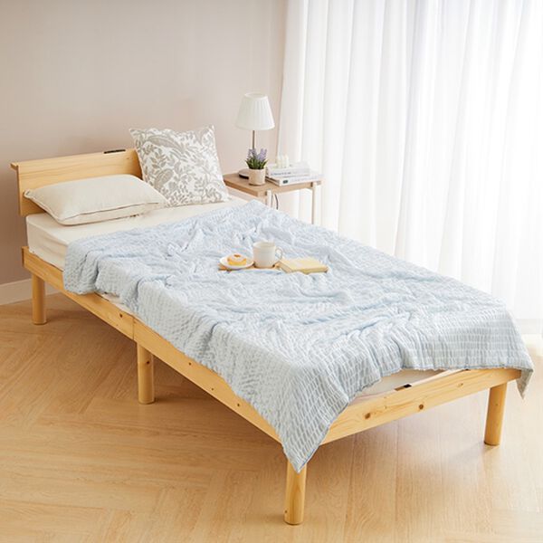 iellio（イエリオ）の「【８日間限定価格】とろける冷感くしゅくしゅケット＜わた入・ふんわり・洗える・ひんやりケット・接触冷感・肌掛け布団＞（肌掛布団・タオルケット）」｜詳細画像