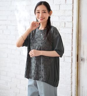 BELLUNA（ベルーナ）の「＜＆ｃｏｃｏｃｈｉ＞３Ｄレース切替コクーンブラウス（チュニック）」｜スミクロ