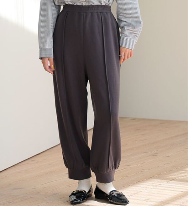 A HAPPY MARILYN（アハッピーマリリン）の「【Ｌ～８Ｌ】暖かシャギーで下半身の冷え対策！裏起毛 裏シャギーパンツ（フルレングスパンツ）」｜チャコール