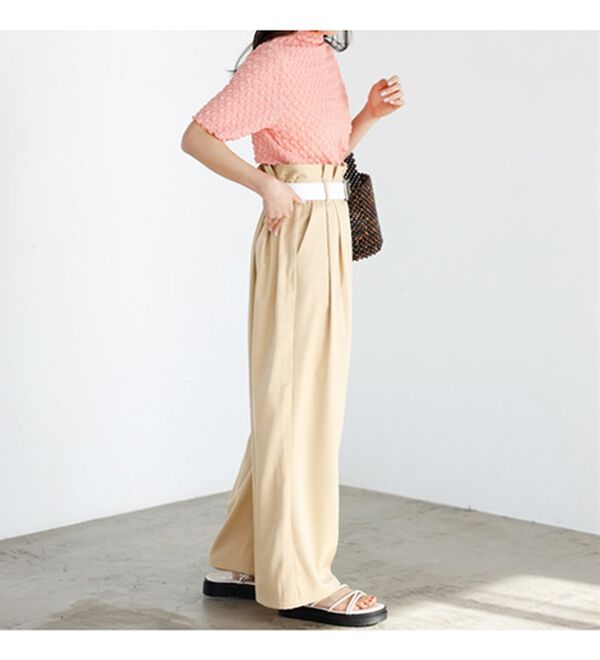 GeeRA（ジーラ）の「ベルト付ツイルパンツ（フルレングスパンツ）」｜詳細画像