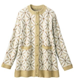 ルフラン（ルフラン）の「花柄フェザーのニットカーデ（その他ジャケット）」｜ベージュ系