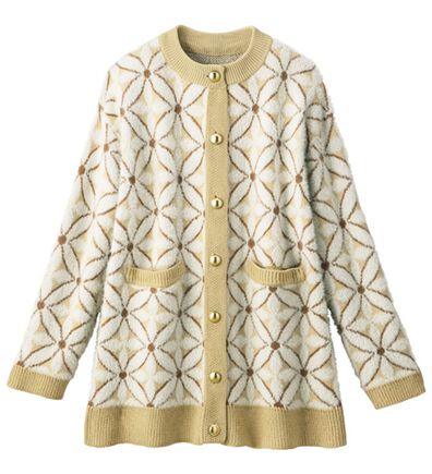 ルフラン（ルフラン）の「花柄フェザーのニットカーデ（その他ジャケット）」