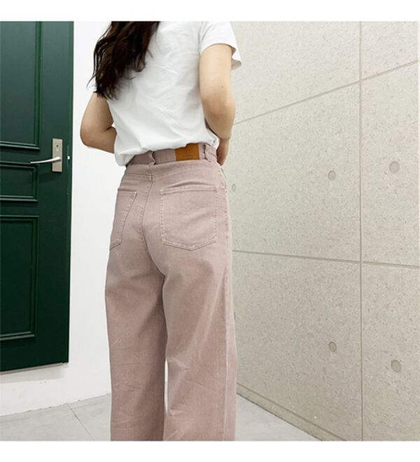 GeeRA（ジーラ）の「オリジナルパッチハイウエストデニム（ワイドパンツ・ガウチョ）」｜詳細画像