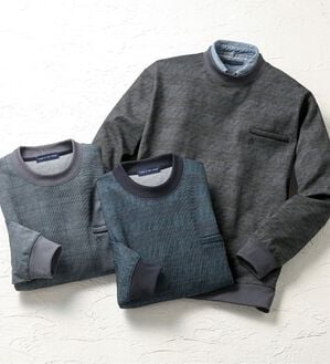 「【３色組】＜コムルヴァン・オム＞そのままお出掛け！くつろぎトレーナー（メンズトレーナー）」｜詳細画像