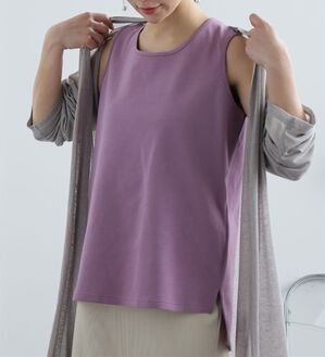 A HAPPY MARILYN（アハッピーマリリン）の「【Ｍ～８Ｌ／選べる裾】【接触冷感・吸水速乾】さらさらタンクトップ（タンクトップ・キャミソール）」｜ラベンダー