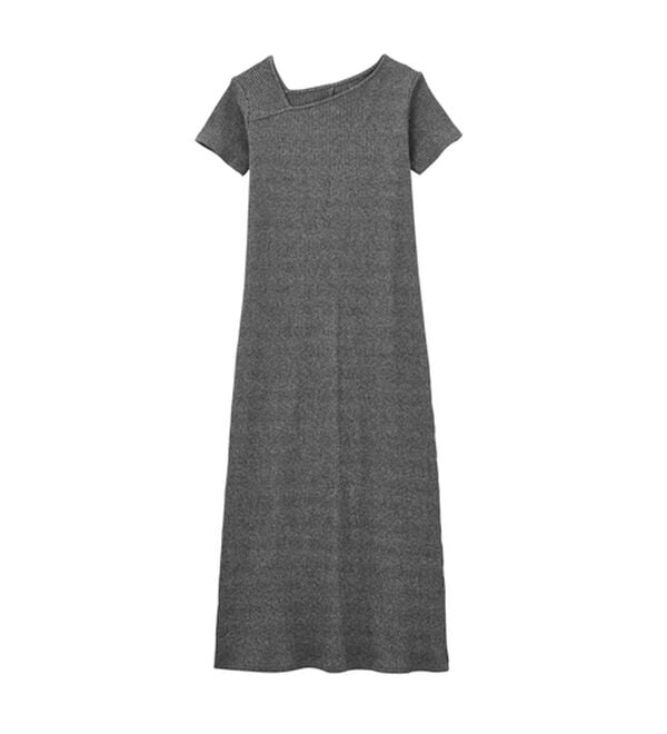 RANAN（ラナン）の「アシメネックハーフスリーブリブワンピース（その他ワンピース）」｜詳細画像