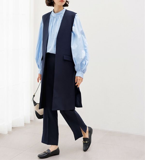 GeeRA（ジーラ）の「【２点セット】ロングジレセットアップスーツ（パンツスーツ）」｜詳細画像