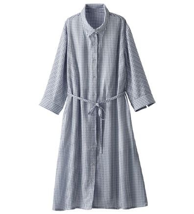 BELLUNA（ベルーナ）の「リップル素材シャツワンピース（シャツワンピース）」