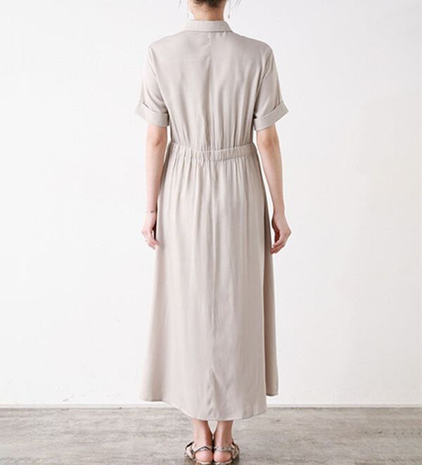 Pierrot（ピエロ）の「上品見えウエストタックシャツワンピース（カットソーワンピース）」｜詳細画像