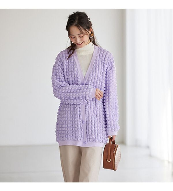 BELLUNA（ベルーナ）の「ポコポコが可愛いゆったりポップコーンカーディガン（その他カーディガン）」｜詳細画像