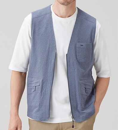 「＜デコイ＞お洒落な多ポケットベスト（メンズベスト）」