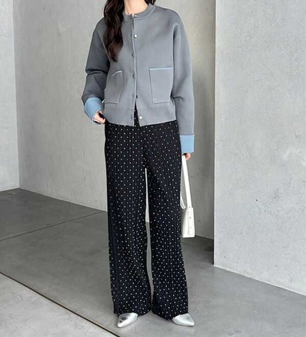 GeeRA（ジーラ）の「セルフカットセミワイドプリーツパンツ（フルレングスパンツ）」｜詳細画像