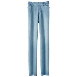 BELLUNA（ベルーナ）の「サイズ満載！裏起毛ぐん伸びデニムパンツ（フルレングスパンツ）」｜ライトブルー