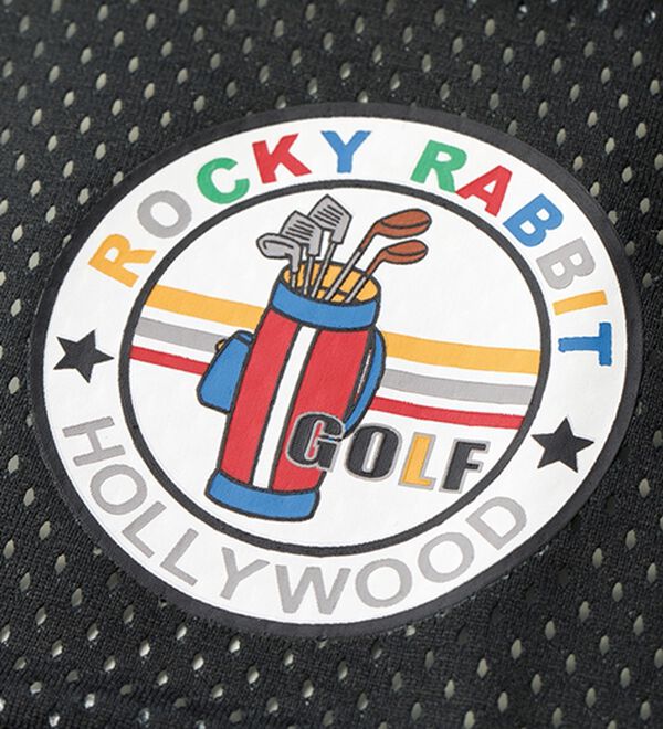 「＜ロッキーラビット＞総柄ビッグメッシュポロシャツ（メンズポロシャツ）」｜詳細画像