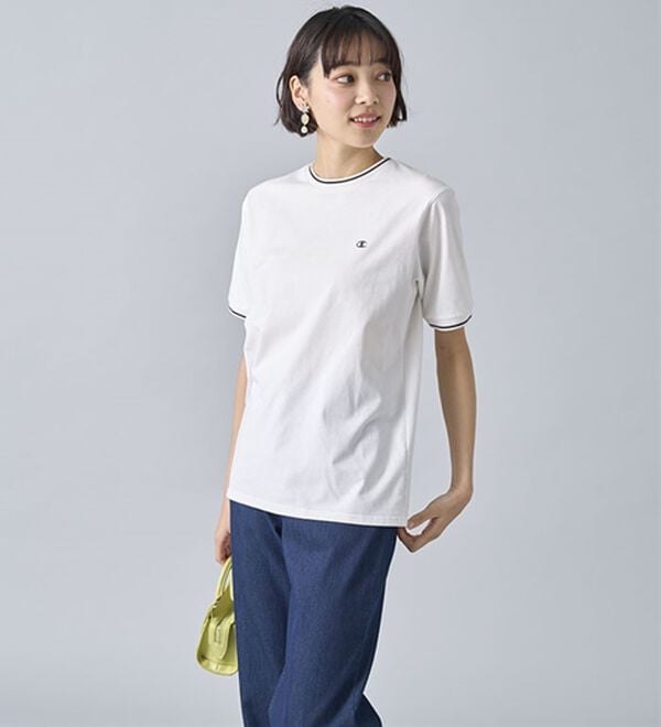 BELLUNA（ベルーナ）の「【ｃｈａｍｐｉｏｎ】配色ラインＴシャツ【UNDOVE】（Tシャツ）」｜詳細画像