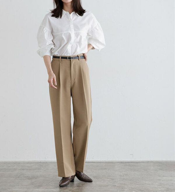 Pierrot（ピエロ）の「スタイルアップセンタープレスパンツ（フルレングスパンツ）」｜詳細画像