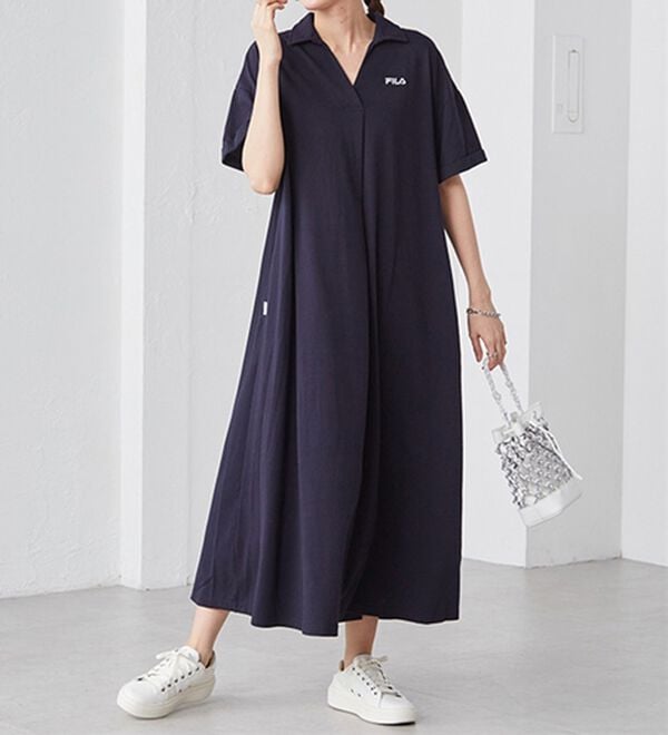 RANAN（ラナン）の「＜ＦＩＬＡ＞ゆったりフレアーポロワンピース（その他ワンピース）」｜詳細画像
