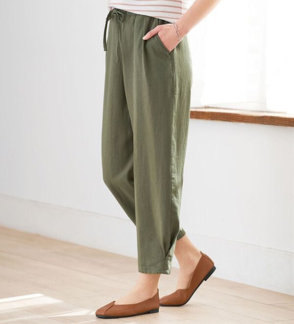 BELLUNA（ベルーナ）の「麻混ゆったりイージーパンツ（その他パンツ）」｜詳細画像