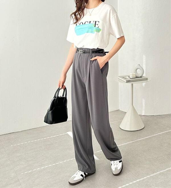 GeeRA（ジーラ）の「美脚魅せタックワイドスラックスパンツ（ワイドパンツ・ガウチョ）」｜詳細画像