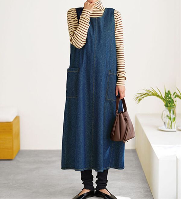 BELLUNA（ベルーナ）の「＜＆ｃｏｃｏｃｈｉ＞ハピネスコットン100％&times;吸湿発熱リブタートルニット（ニット・セーター）」｜詳細画像