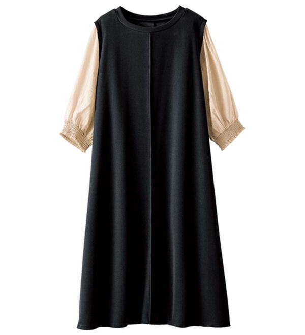 BELLUNA（ベルーナ）の「袖切替デザインシャーリングワンピース（その他ワンピース）」｜詳細画像