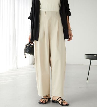 GeeRA（ジーラ）の「【体型カバー】楽ちん美脚カーブパンツ（フルレングスパンツ）」