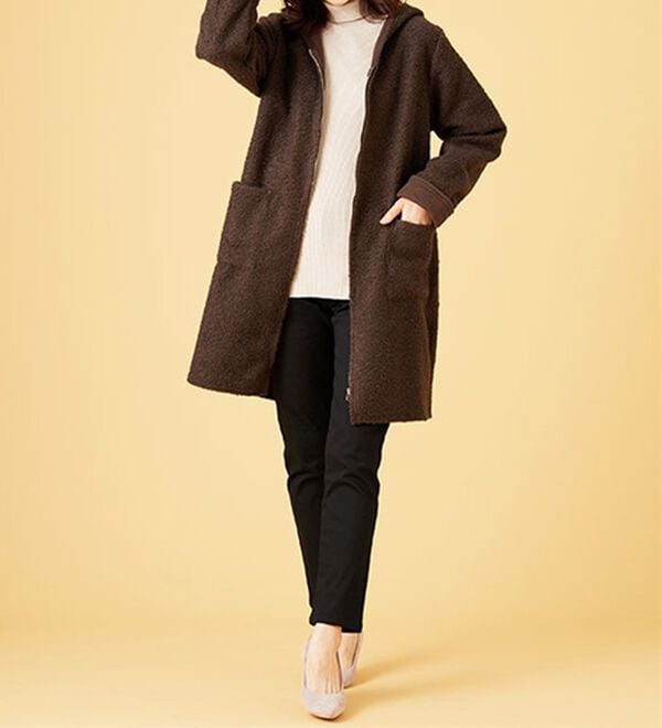 BELLUNA（ベルーナ）の「ボア素材フードデザインコート（ロングコート）」｜詳細画像