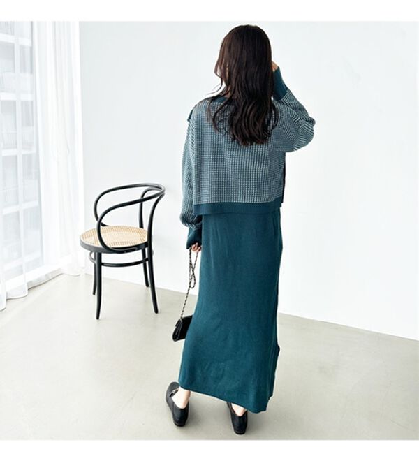 GeeRA（ジーラ）の「レイヤード２点セットワンピース（ニットワンピース）」｜詳細画像