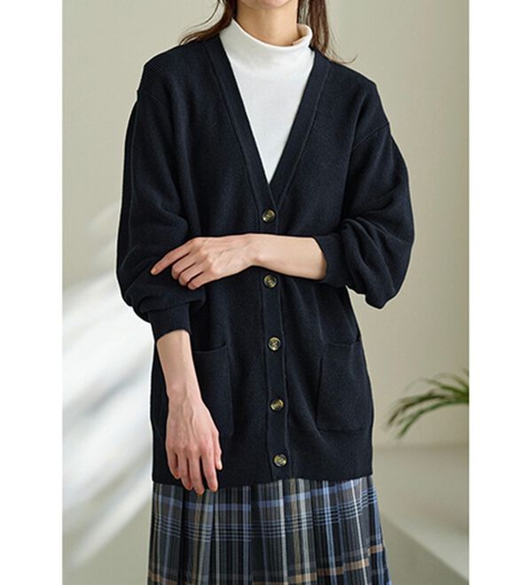 BELLUNA（ベルーナ）の「ハピネスコットン１００％あぜ編カーディガン（ニットカーディガン）」｜詳細画像