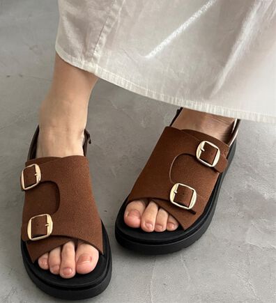 GeeRA（ジーラ）の「【ＵＳ．ＰＯＬＯ．ＡＳＳＮ】バックルデザインサンダル（サンダル・ミュール）」