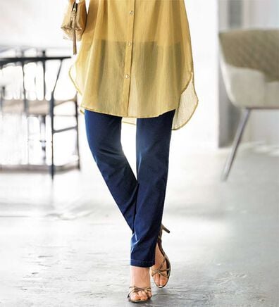 BELLUNA（ベルーナ）の「伸びる！ひんやりニットデニムパンツ（フルレングスパンツ）」