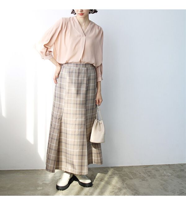 GeeRA（ジーラ）の「シルエットきれい！上品7分袖デザインブラウス（ブラウス）」｜詳細画像