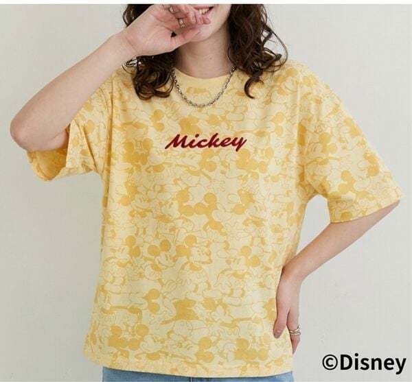 BELLUNA（ベルーナ）の「＜Ｄｉｓｎｅｙ＞【ミッキー】総柄プリントボックスシルエットTシャツ（カットソー）」｜詳細画像