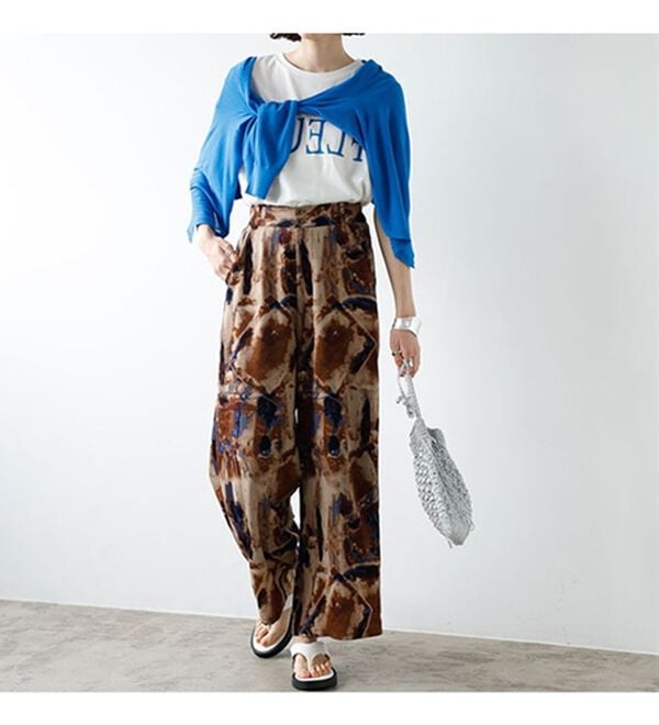 GeeRA（ジーラ）の「プリントリラックスワイドパンツ（フルレングスパンツ）」｜詳細画像