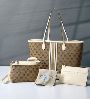 ルフラン（ルフラン）の「【４点セット】＜ＦＩＲＡＮＯ＞ジャカードバッグ４点セット（トートバッグ）」｜アイボリー