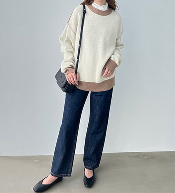 GeeRA（ジーラ）の「リバーシブル配色プルオーバー（ニット・セーター）」｜詳細画像