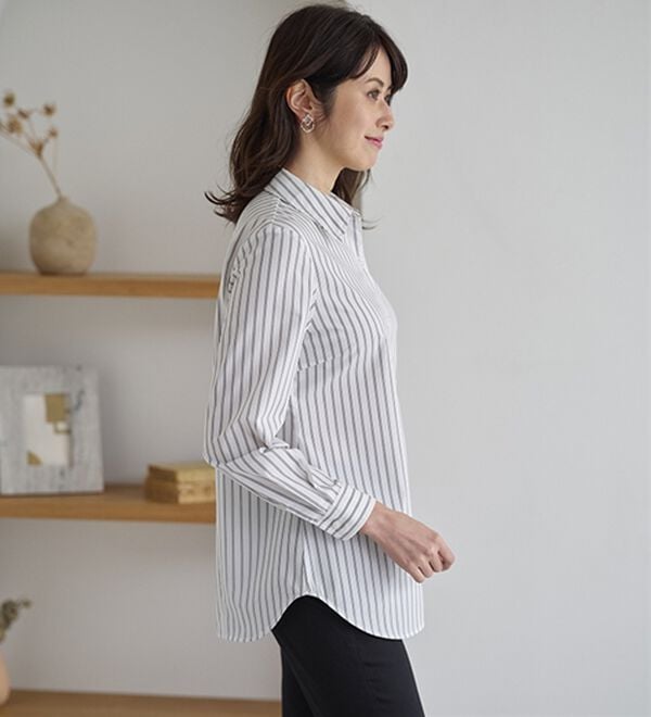 BELLUNA（ベルーナ）の「【選べる袖丈】洗える！ストレッチイージーケアシャツ（シャツ）」｜詳細画像