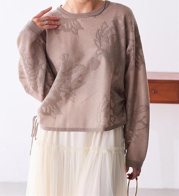 RANAN（ラナン）の「シアーフラワージャカードニットプルオーバー（ニット・セーター）」｜詳細画像