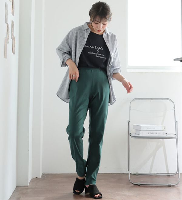 A HAPPY MARILYN（アハッピーマリリン）の「【Ｍ～８Ｌ】【楽冷】接触冷感ストレッチ美脚レギンスパンツ（フルレングスパンツ）」｜詳細画像